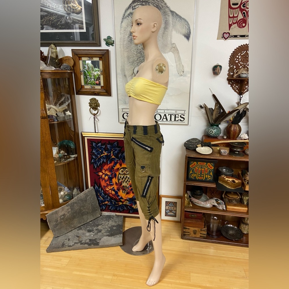 Y2K Army Green Spunky Cargo Shorts